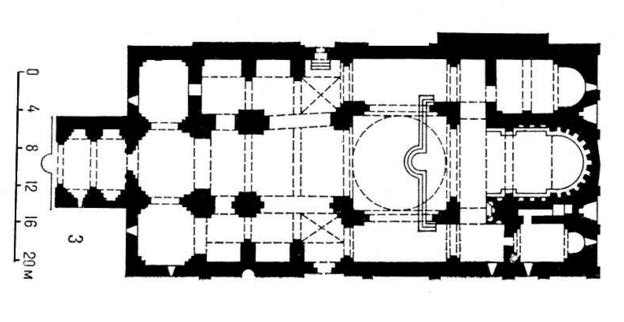 Схема кафедрального собора Светицховели, Мцхета, Грузия. 