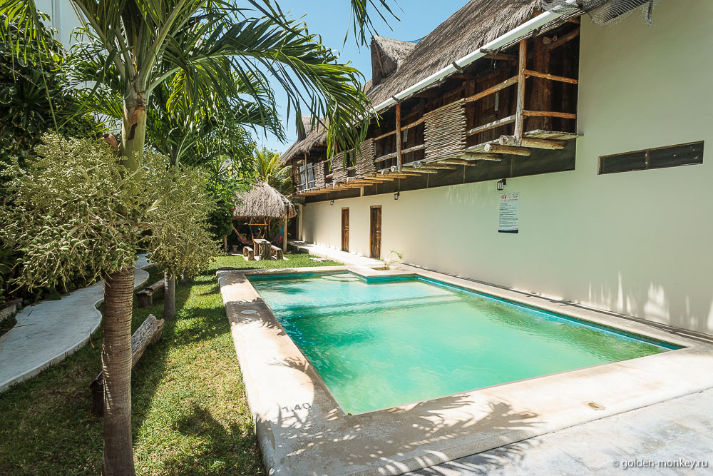 Канкун, бюджетный Hotel & Hostal El Meson de Tulum, бассейн 