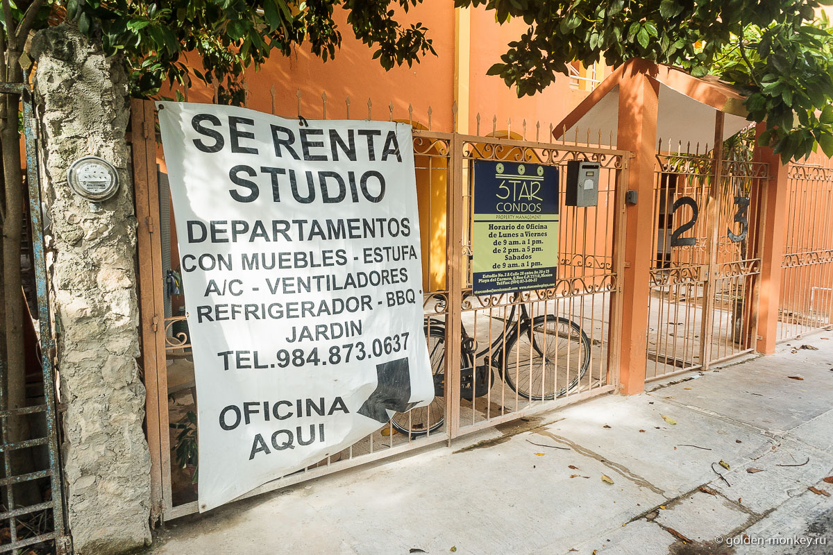 Плайя-дель-Кармен, объявление о сдаче жилья в аренду