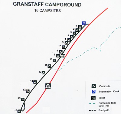 Схема кемпинга Granstaff Campground