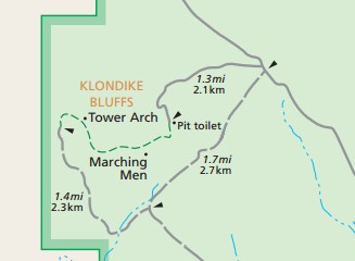 Схема района Klondike Bluffs, национальный парк Арки, США