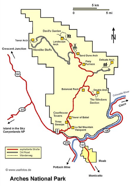 Схема национального парка Арки