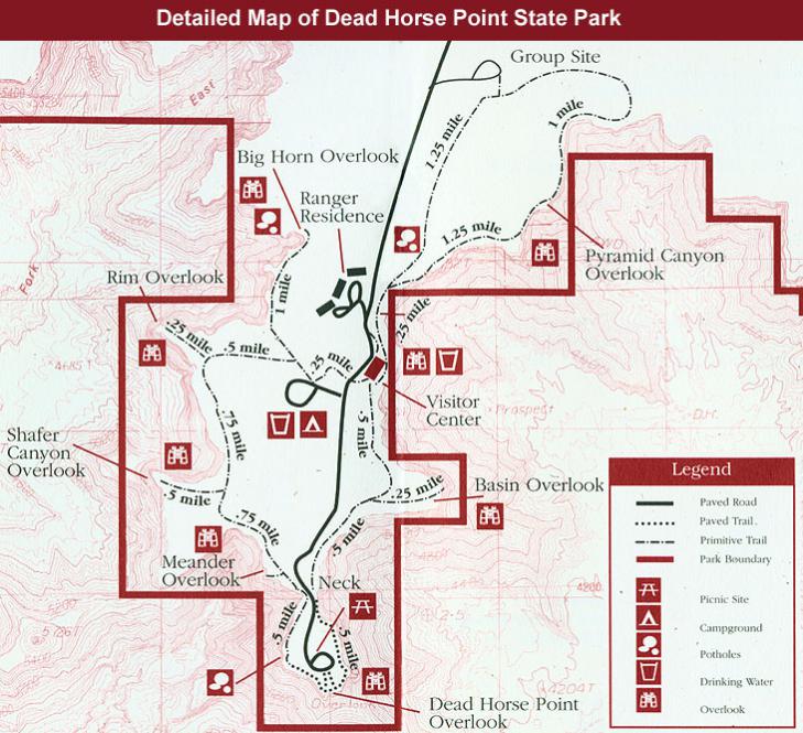 Общая схема парка Мертвой Лошади, США.