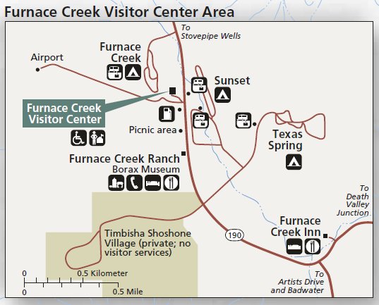 Схема района Furnace Creek 