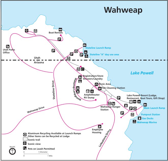 Схема района Wahweap, Глен-Каньон