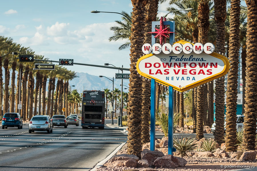 Табличка Downtown Las Vegas, Лас-Вегас, Невада, США.