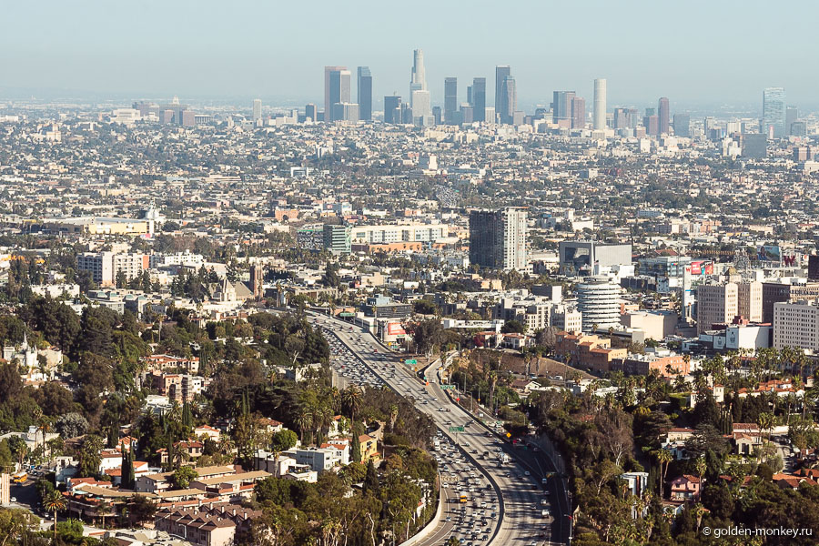 Панорамный вид города Лос-Анджелес, Калифорния, США.