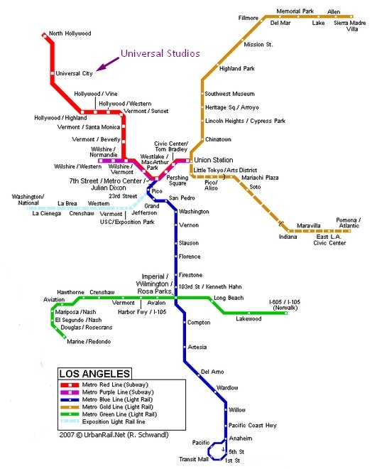 Схема метро Лос-Анджелеса