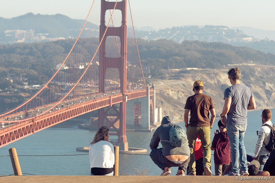 Вид на мост Золотые Ворота, Сан-Франциско.