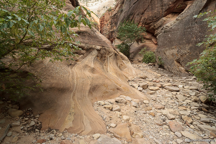 По пути встречаются симпатичные мини-каньоны и каменные образования.